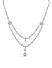 Fida Luxurious Silver Plated American Diamonds Studded Floral Layer Necklace Set For Women