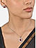 FIDA Red AD Stone Silver Pendant Chain with Earrings For Women