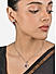 FIDA Red AD Stone Silver Pendant Chain with Earrings For Women