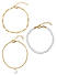 Toniq Gold Plated Set Of 3 Pearl Adjustable Bracelets For Women