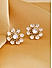 Toniq Luxurious Gold Plated American Diamond Daisy Stud Earring for Women