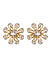 Toniq Luxurious Gold Plated American Diamond Daisy Stud Earring for Women