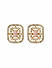 Toniq Luxurious Gold Plated American Diamond & Pink Stone Studded Geometric Stud Earring for Women