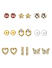 Toniq Gold Plated Set Of 9 Stud Earring Combo For Women