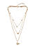 Toniq Gold Plated Butterfly & Heart charm Layered Necklace For Women