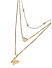 Toniq Gold Plated Butterfly & Heart charm Layered Necklace For Women