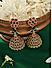 Fida Gold Plated Red & Gren Floral Temple Jhumka Earring  For Women