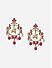 Fida Traditional Gold Plated Holy Cow Drop Earrings with Pink Beads For Women