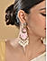 Fida Baby Pink & White Traditional Wedding Pearl Kundan Women Dangler Earrings