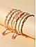 Toniq Gold Plated Peach beaded Set of 7 Elasticized Bracelet for Women