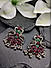 Ruby Emerald Silver Plated Oxidised Peacock Stud Earring