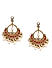 FIDA ETHNIC Gold-Toned & Red Circular Chandbalis for women