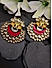 Kundan Red Enamelled Gold Plated Floral Chandbali Earring