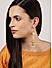 Gold-Toned White Circular Drop Earrings