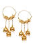 Gold-Toned White Circular Drop Earrings