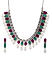 Ruby Emerald Pearls Silver Plated Jewellery Set 