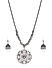 Women Silver-Toned Filigree Necklace and Earring Set