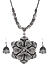 Women Silver-Toned Oxidised Tribal Necklace and Earring Set