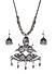 Ghungroo Silver Plated Oxidised Peacock Jewellery Set