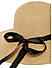 Beige Black Bow Ribbon Summer Hat