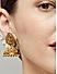 Gold Plated Temple Floral Jhumka Earring