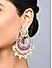 Fida Ethnic Purple Meenakari Pearl & Kundan Studded Chandbali Earring for Women