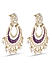 Fida Ethnic Purple Meenakari Pearl & Kundan Studded Chandbali Earring for Women