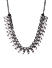 Women Silver-Toned Oxidised Leaft Necklace