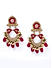 Pink Pearls Stones Gold Plated Chandbali Earring