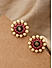 Ruby Pearl Black Enamelled Gold Plated Floral Stud Earrings