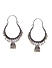 Ghungroo Silver Plated Oxidised Oversized Hoop Jhumka Earring