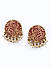 White Beads Pink Enamelled Gold Plated Textured Spherical Stud Earring