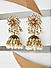 Maroon Kundan Pearls Gold Plated Enamelled Jhumka Earring