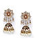 Maroon Kundan Pearls Gold Plated Enamelled Jhumka Earring