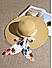 Stylish White Printed Scarf Summer Beach Hats For Women