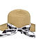 Stylish Black & White Printed Scarf Summer Beach Hats For Women