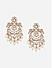 Fida Gold Plated White Kundan Pearl Floral ChandBali Earrings for Women