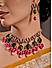 Fida Ethnic Multicolor Gold Plated Pearl Choker Necklace with Earrings jewellery Set for Women