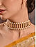 Fida Ethnic Gold Plated Pearl Choker Necklace with Earrings jewellery Set for Women