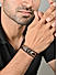 The Bro Code Brown Geometric single Layered Faux Leather Bracelet for Men