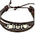 The Bro Code Brown Geometric single Layered Faux Leather Bracelet for Men