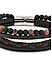 The Bro Code Multi Beaded single Layered Faux Leather Bracelet For Men