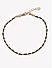 Toniq Gold Link Chain and Black Beads Set of 2 Anklets