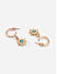 Toniq Turquoise Blue Gold Plated Star moon hanging Enamel Hoop and Studs Earrings Set of 6 for Women