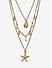 Toniq Gold Shell Star Charms Layered Necklace