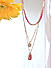 Toniq Gold Plated Hot Pink Shell and Beaded Layered Necklace for Women 