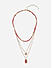 Toniq Gold Plated Hot Pink Shell and Beaded Layered Necklace for Women 