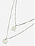 Toniq Silver Silver PlatedGeometric Layered Necklace for Women 