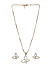 Cubic Zirconia Gold Plated Floral Pendant Set