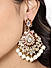 Red Kundan Pearls Gold Plated Floral Drop Earring